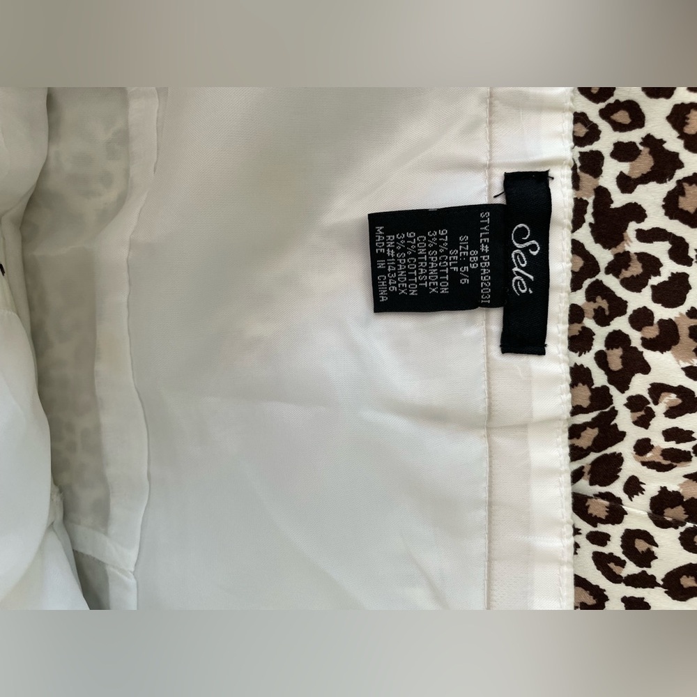 Selé Leopard Print Strapless Midi Dress with White Bodice - Picture 6 of 9